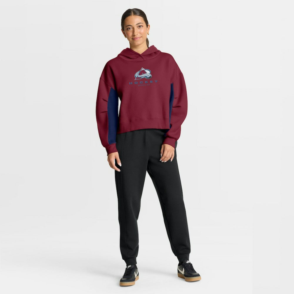 NHL Burgundy Colorado Avalanche Fanatics Women's Back Check Boxy Hoodie