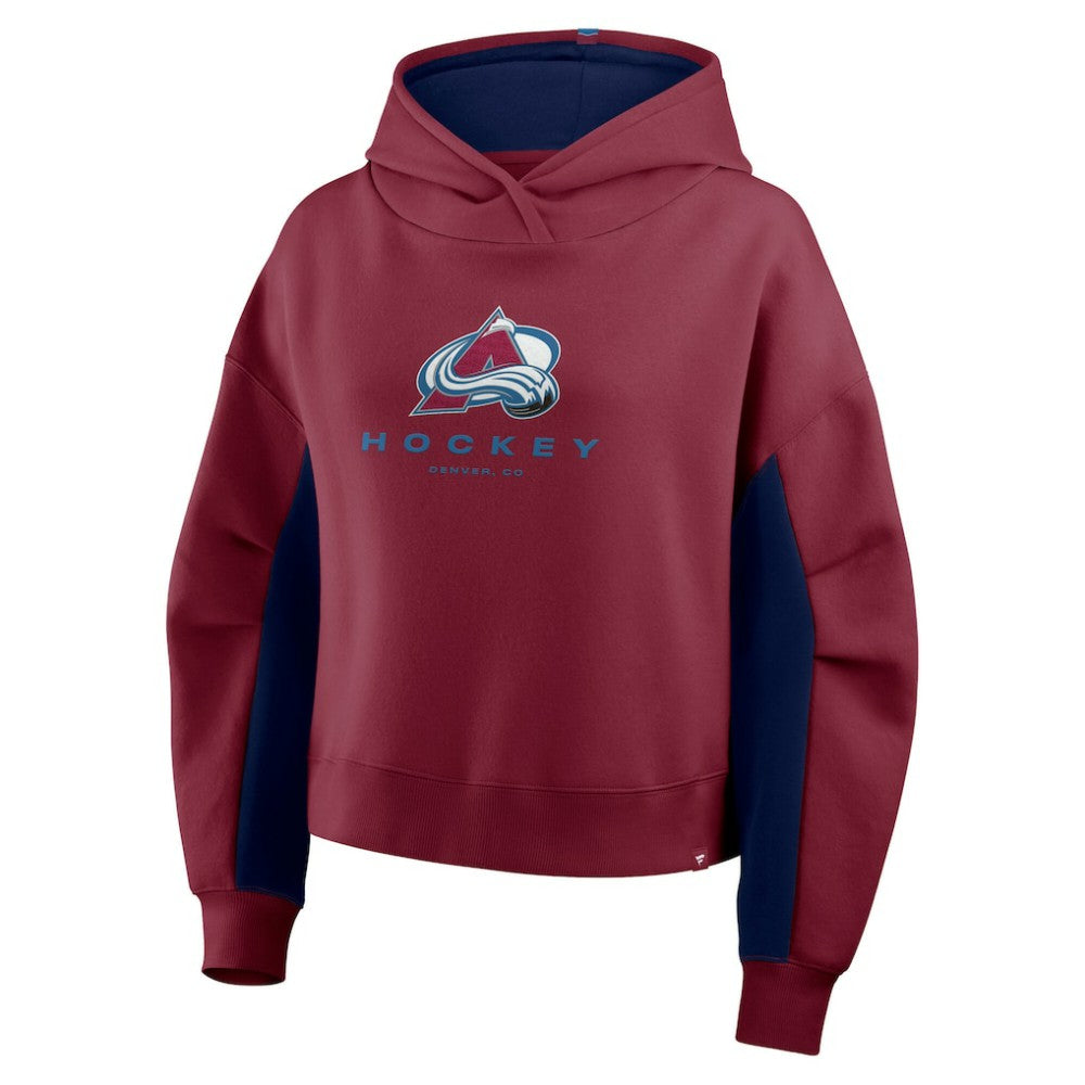 NHL Burgundy Colorado Avalanche Fanatics Women's Back Check Boxy Hoodie