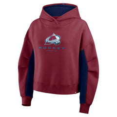 NHL Burgundy Colorado Avalanche Fanatics Women's Back Check Boxy Hoodie