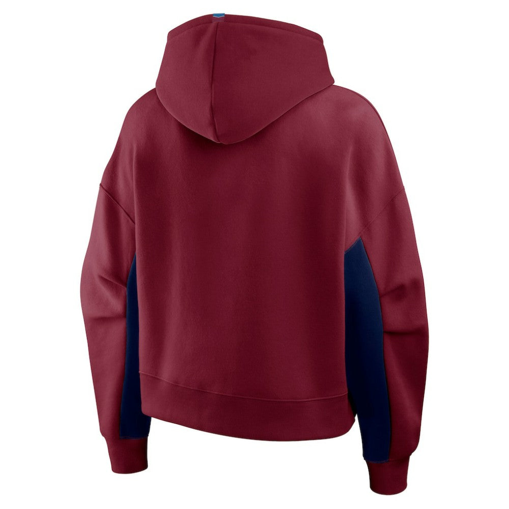 NHL Burgundy Colorado Avalanche Fanatics Women's Back Check Boxy Hoodie
