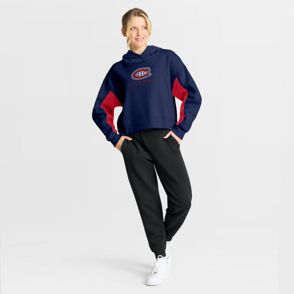 NHL Navy Montreal Canadiens Fanatics Women's Back Check Boxy Hoodie