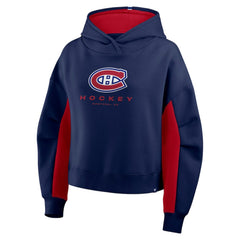 NHL Navy Montreal Canadiens Fanatics Women's Back Check Boxy Hoodie