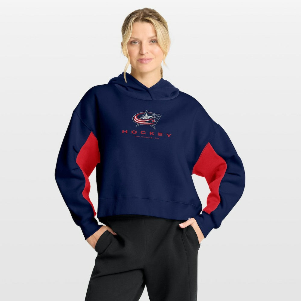 NHL Navy Columbus Blue Jackets Fanatics Women's Back Check Boxy Hoodie