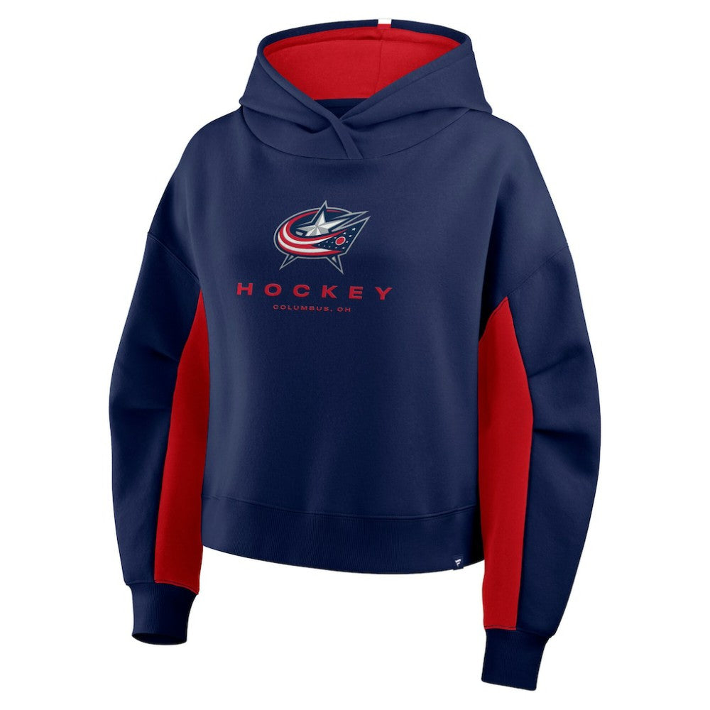 NHL Navy Columbus Blue Jackets Fanatics Women's Back Check Boxy Hoodie