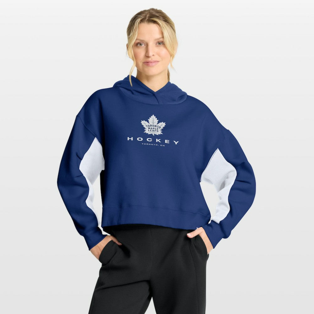 NHL Blue Toronto Maple Leafs Fanatics Women's Back Check Boxy Hoodie