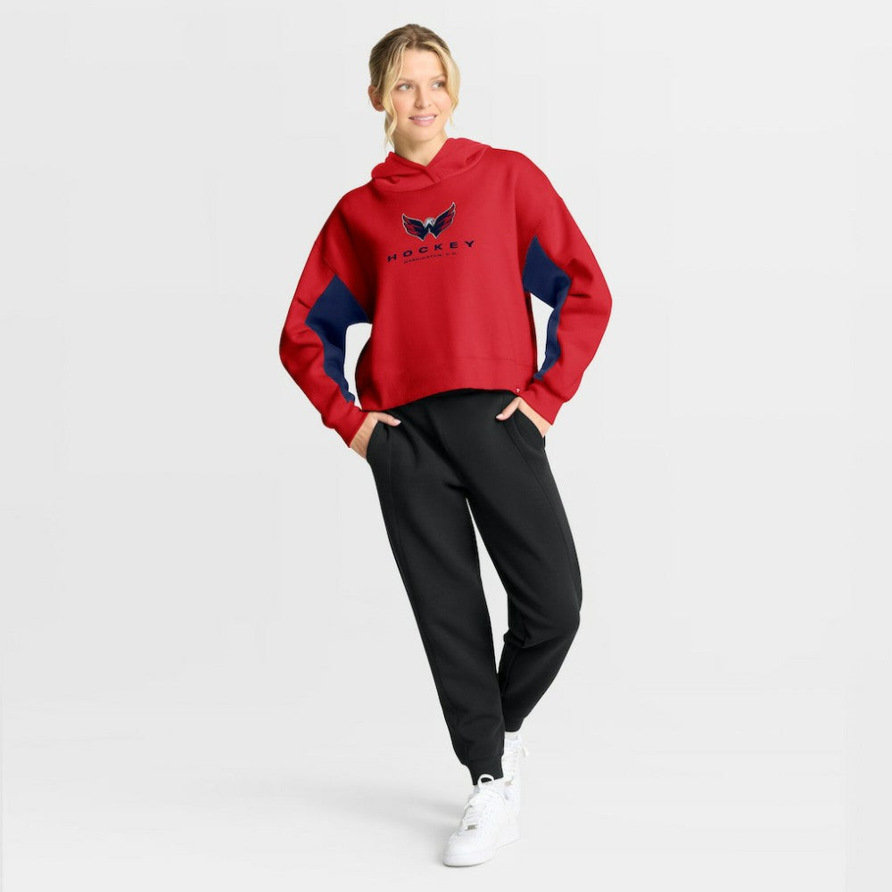 NHL Red Washington Capitals Fanatics Women's Back Check Boxy Hoodie