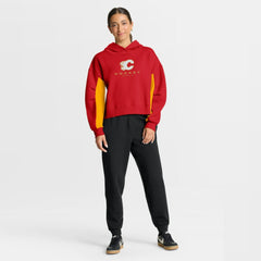 NHL Red Calgary Flames Fanatics Women's Back Check Boxy Hoodie