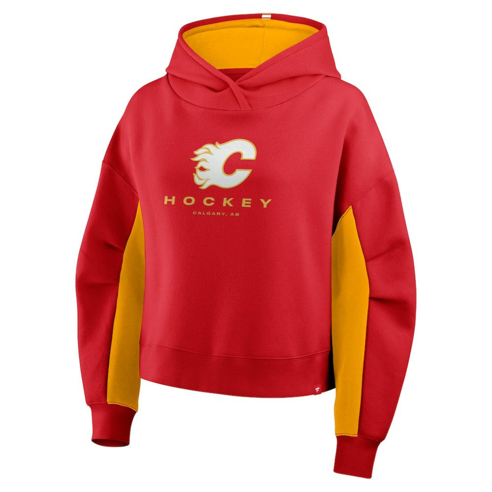 NHL Red Calgary Flames Fanatics Women's Back Check Boxy Hoodie