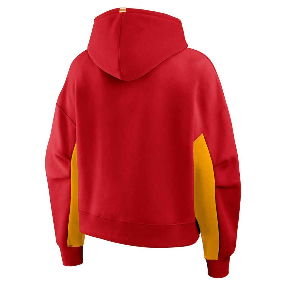 NHL Red Calgary Flames Fanatics Women's Back Check Boxy Hoodie