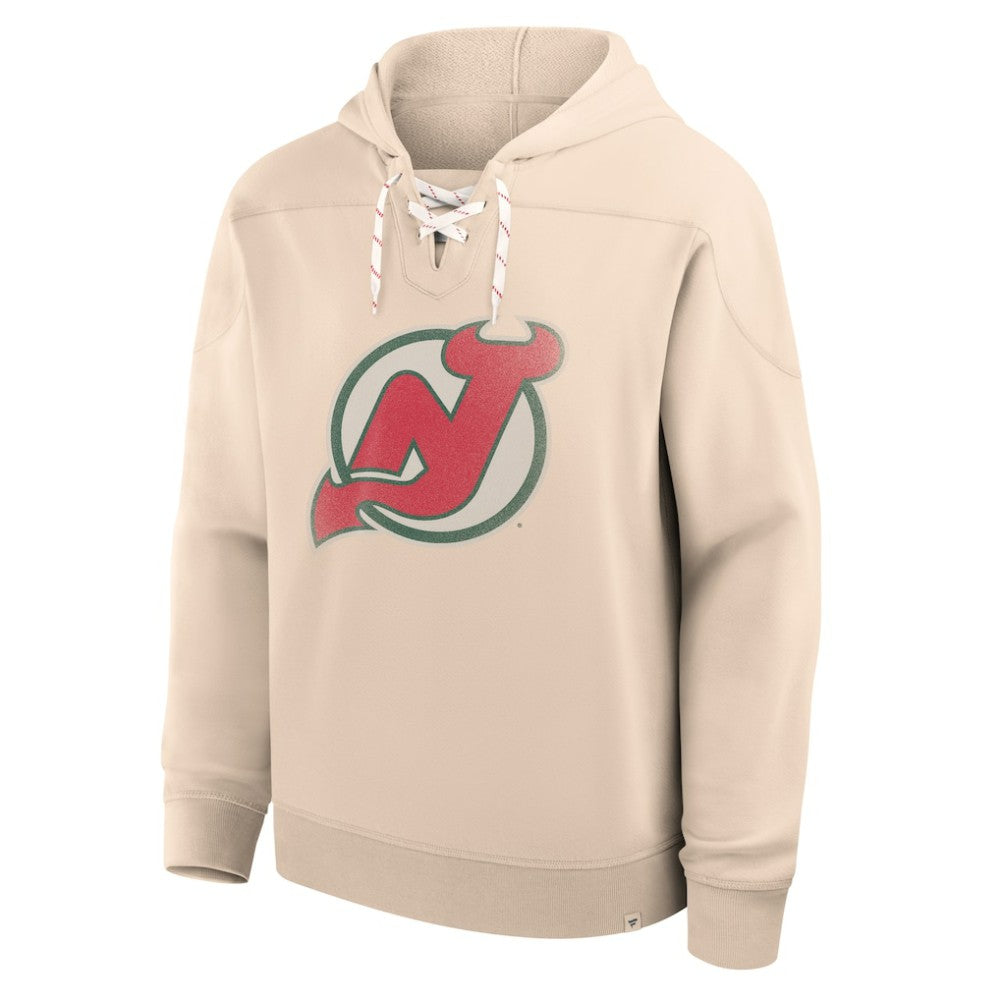 NHL Cream New Jersey Devils Fanatics Vintage Hoodie