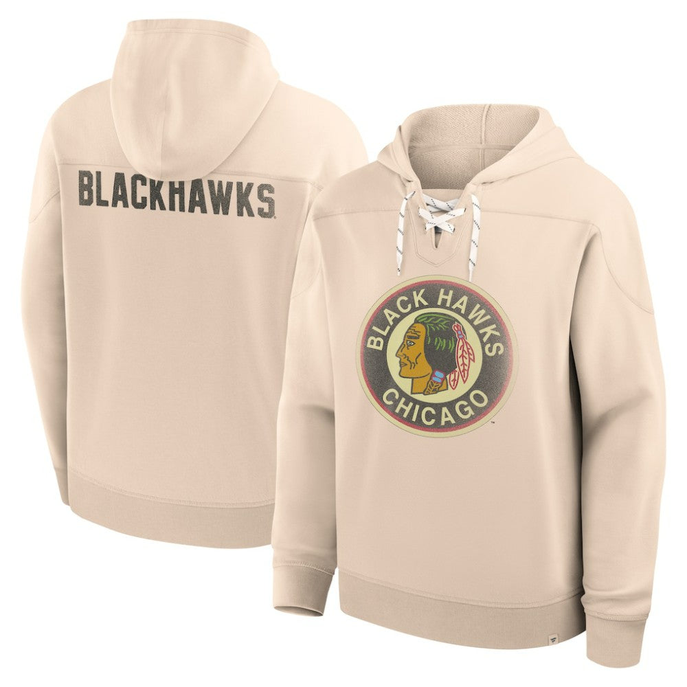 NHL Cream Chicago Blackhawks Fanatics Vintage Hoodie