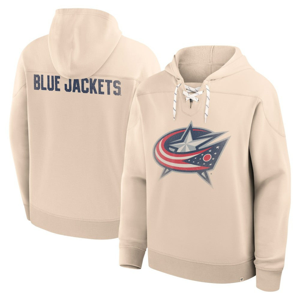 NHL Cream Columbus Blue Jackets Fanatics Vintage Hoodie