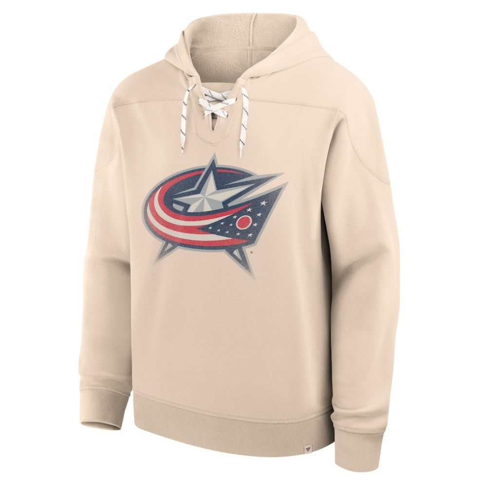 NHL Cream Columbus Blue Jackets Fanatics Vintage Hoodie