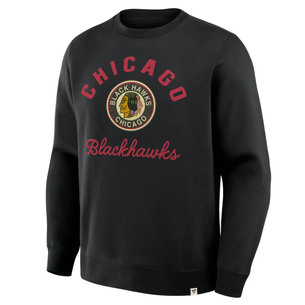 NHL Black Chicago Blackhawks Fanatics Vintage Stickler Sweatshirt