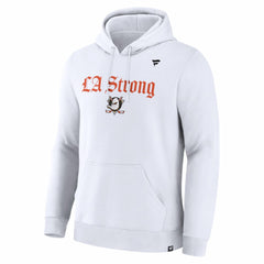 NHL White Anaheim Ducks Fanatics Unisex LA Strong Premium Fleece Pullover Hoodie