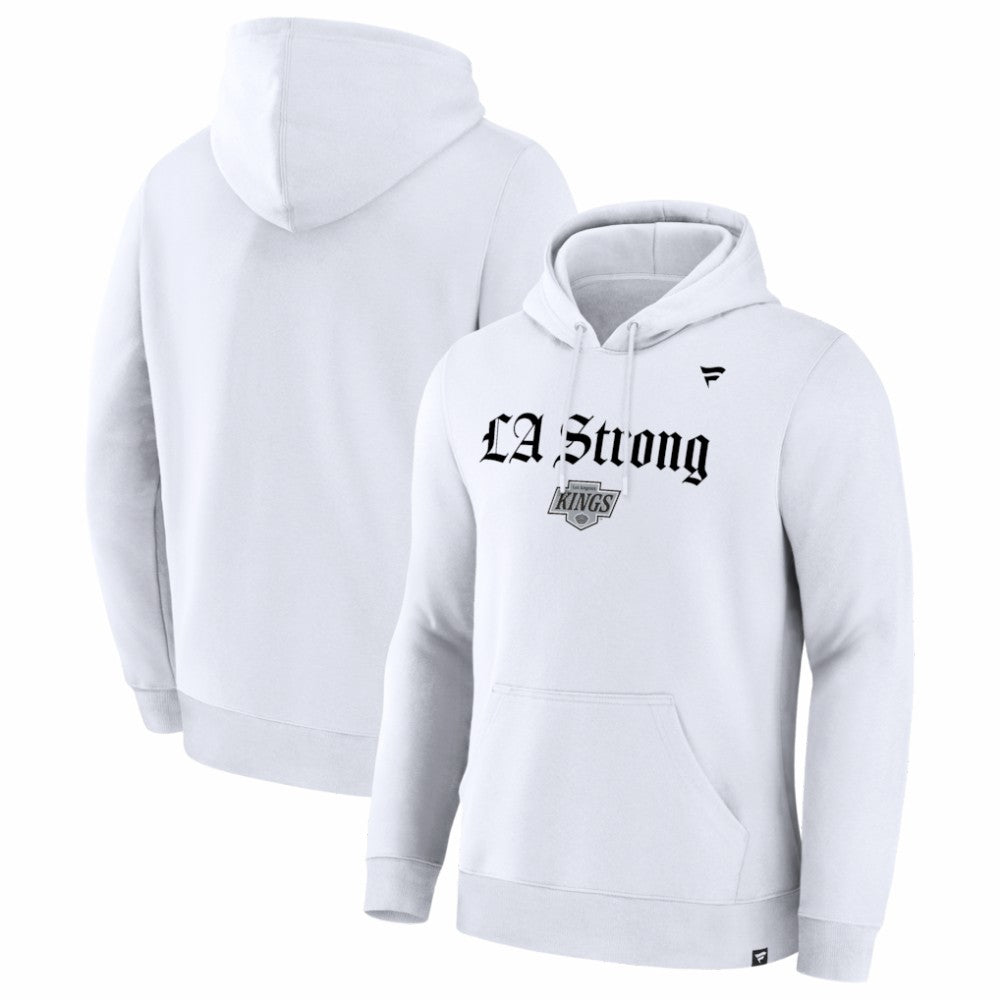 NHL White Los Angeles Kings Fanatics Unisex LA Strong Premium Fleece Pullover Hoodie