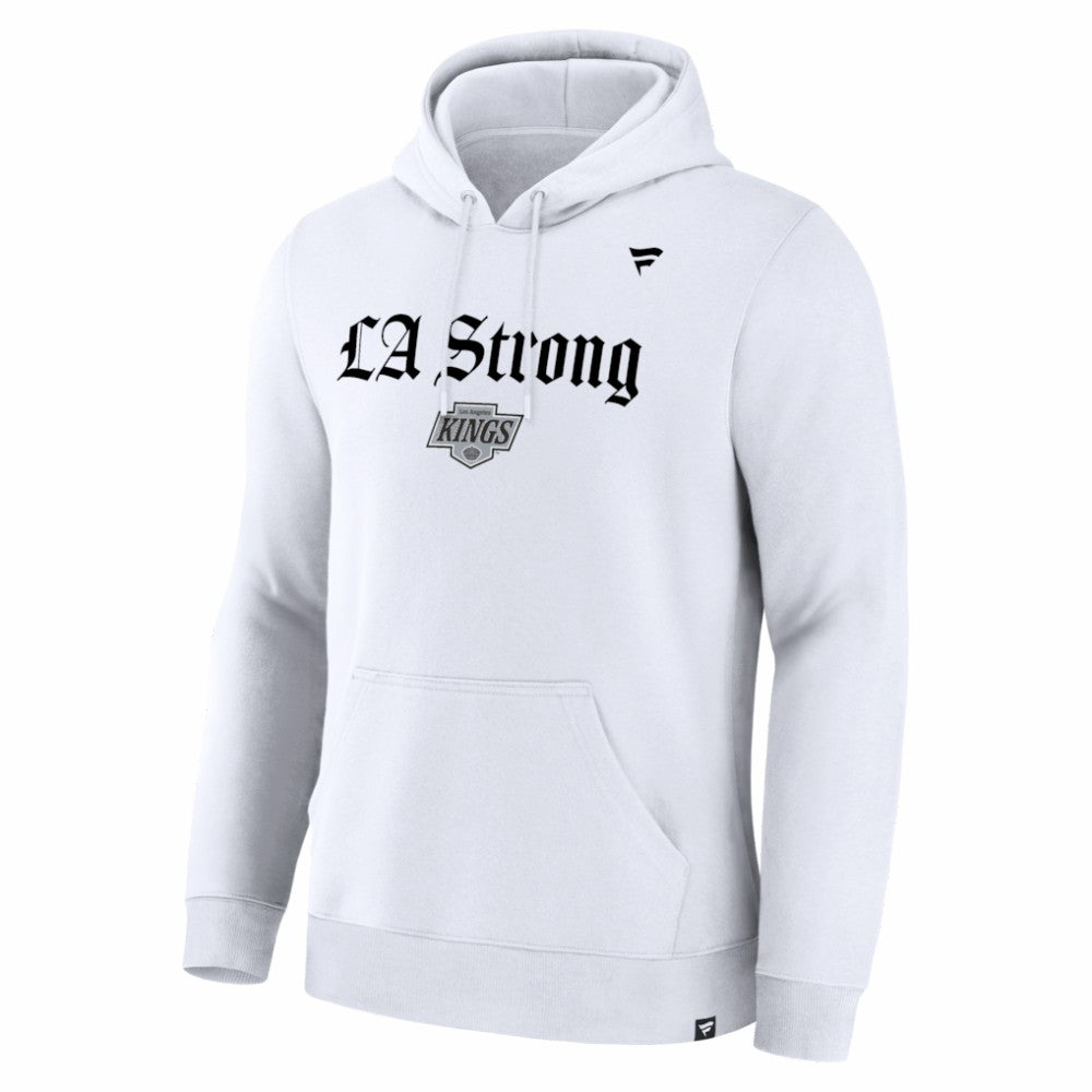 NHL White Los Angeles Kings Fanatics Unisex LA Strong Premium Fleece Pullover Hoodie