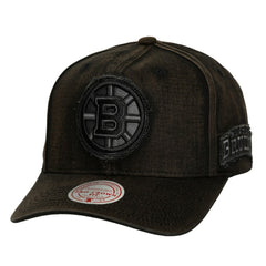 NHL Black Boston Bruins Mitchell & Ness Downtown Snow Wash Pro-Crown Adjustable Hat