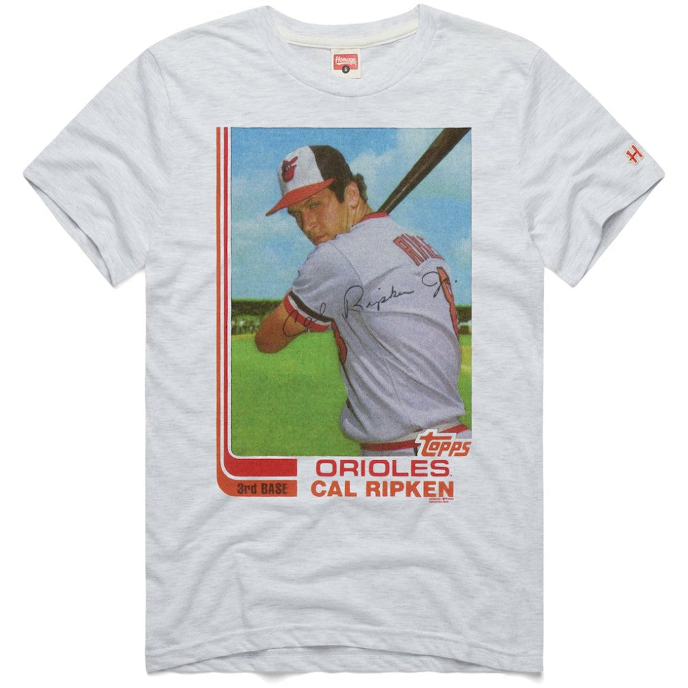 MLB Cal Ripken Jr. Baltimore Orioles Homage 1982 Topps Baseball Card Player T-Shirt