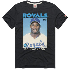 MLB Bo Jackson Kansas City Royals Homage 1986 Topps Baseball Card Player T-Shirt