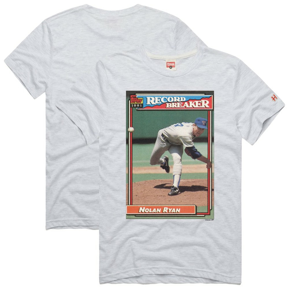 MLB Nolan Ryan Texas Rangers Homage 1991 Topps Baseball Card Player T-Shirt