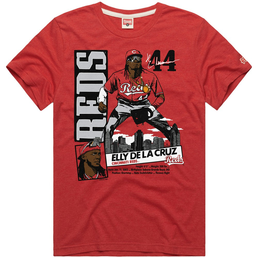 MLB Elly De La Cruz Cincinnati Reds Homage Graphic Player Tri-Blend T-Shirt