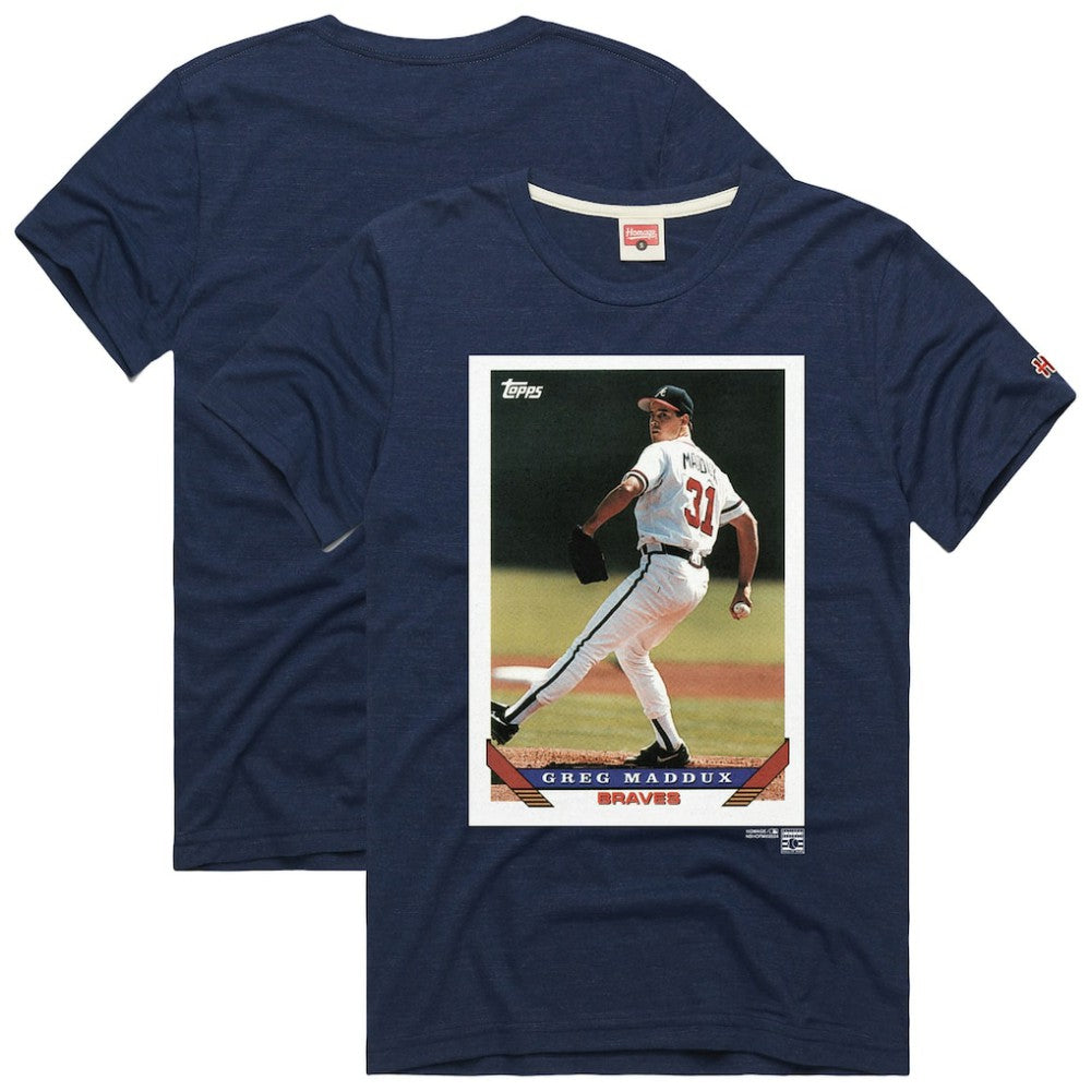 MLB Greg Maddux Atlanta Braves Homage 1993 Topps Baseball Card Player T-Shirt