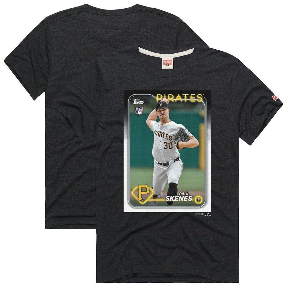 MLB Paul Skenes Pittsburgh Pirates Homage 2024 Topps Baseball Card Player Tri-Blend T-Shirt
