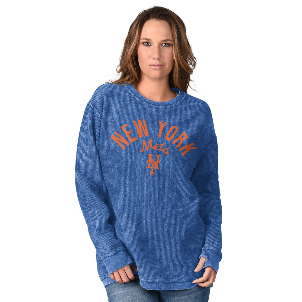 MLB New York Mets G-III 4Her by Carl Banks Women's Comfy Cord Pullover Sweatshirt