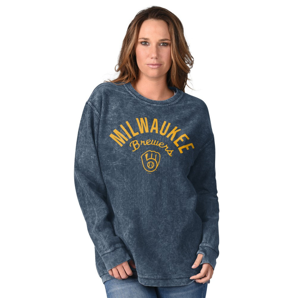 MLB Milwaukee Brewers G-III 4Her by Carl Banks Women's Comfy Cord Pullover Sweatshirt