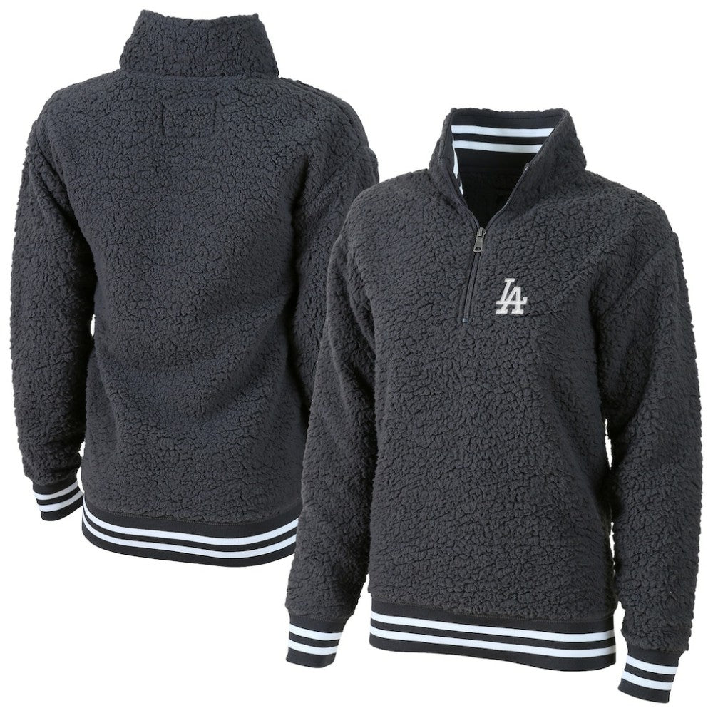 MLB Los Angeles Dodgers G-III 4Her by Carl Banks Women's Play Action Sherpa Fleece Quarter-Zip Jacket