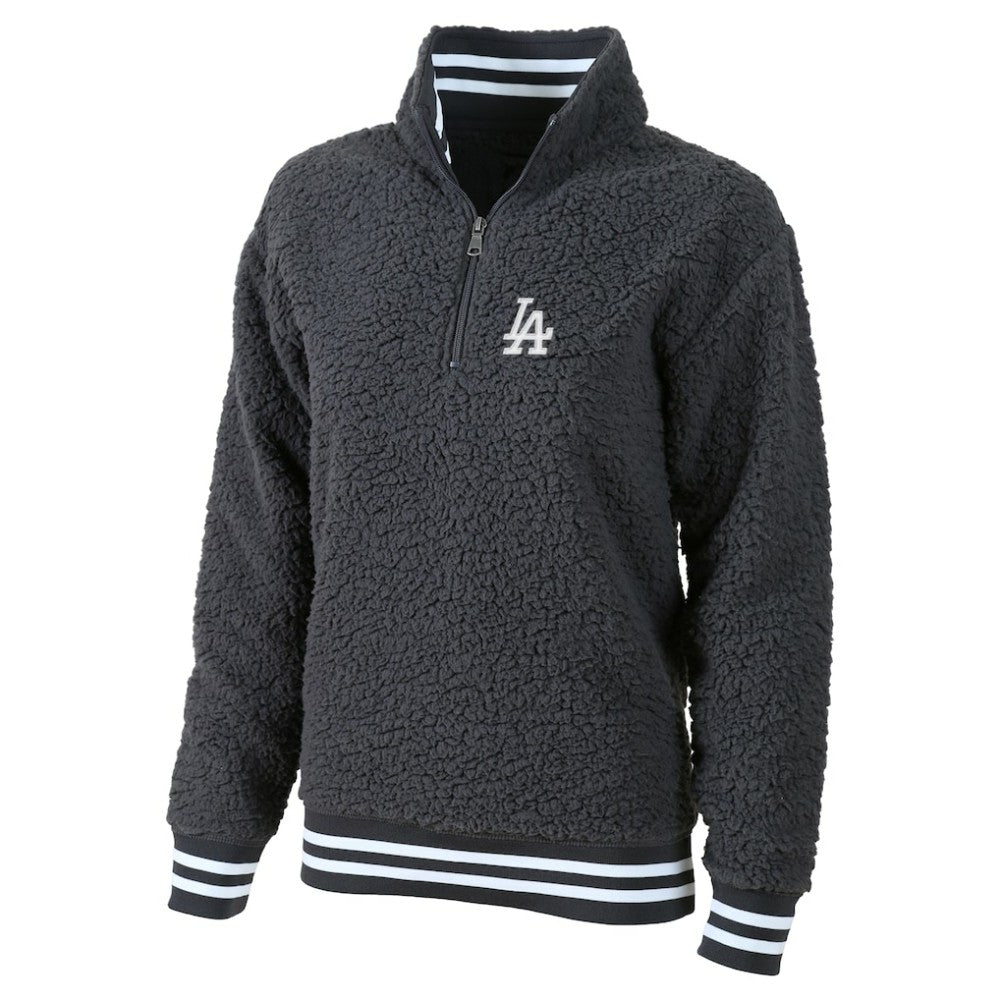 MLB Los Angeles Dodgers G-III 4Her by Carl Banks Women's Play Action Sherpa Fleece Quarter-Zip Jacket
