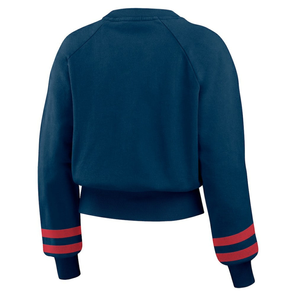 MLB Boston Red Sox WEAR by Erin Andrews Women's Vintage Washed Cropped Pullover Sweatshirt