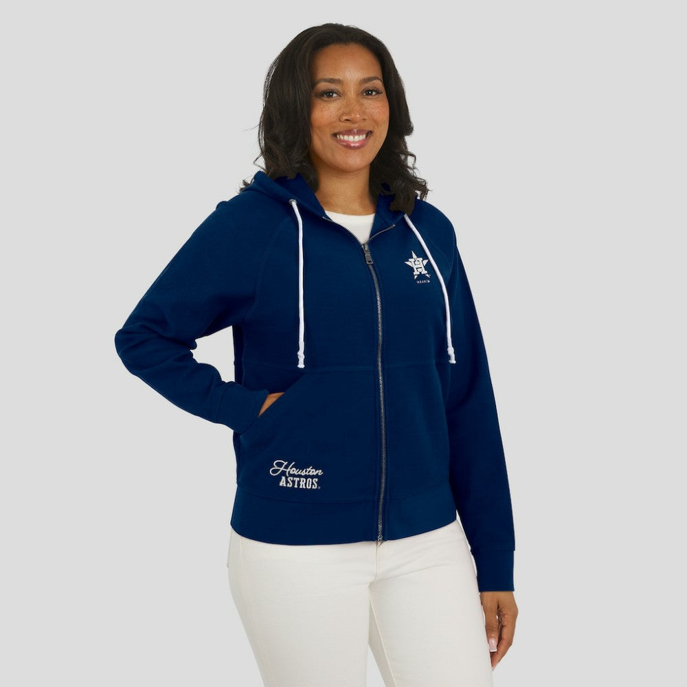 MLB Houston Astros WEAR by Erin Andrews Women's Vintage Full-Zip Raglan Hoodie