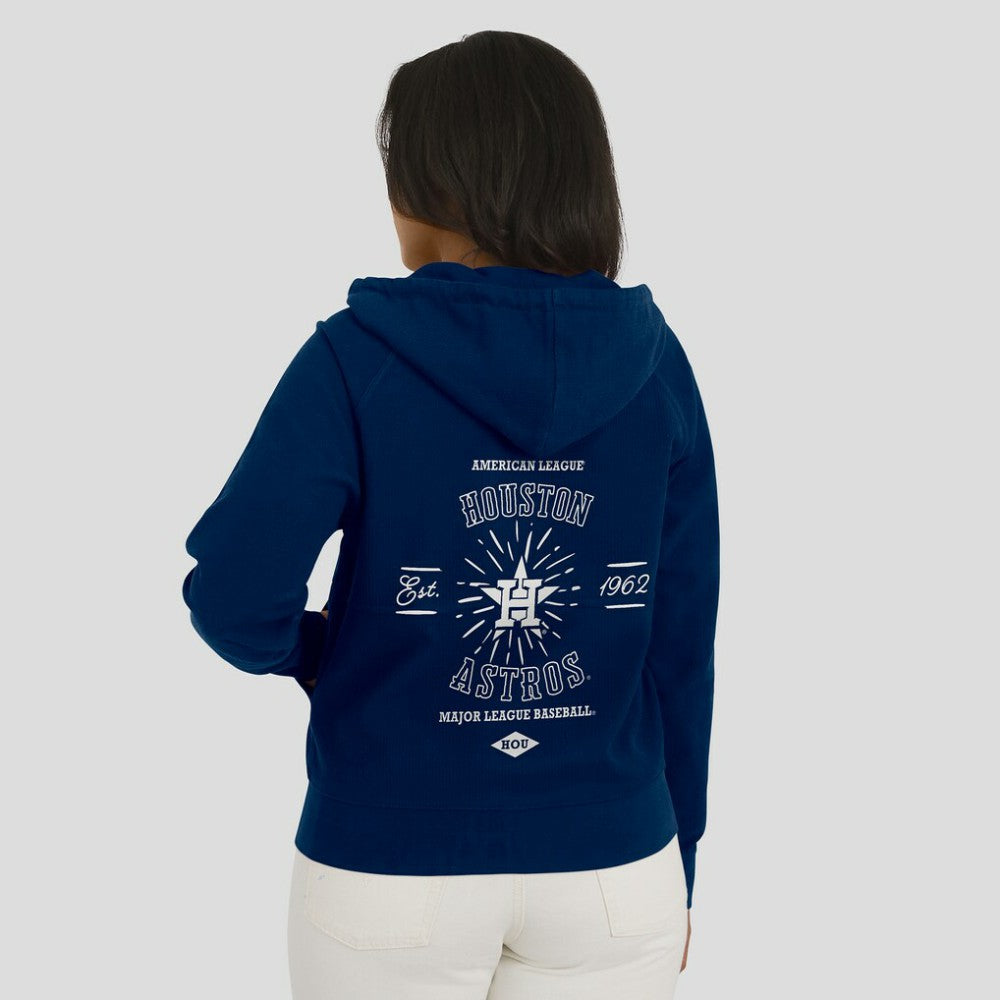 MLB Houston Astros WEAR by Erin Andrews Women's Vintage Full-Zip Raglan Hoodie