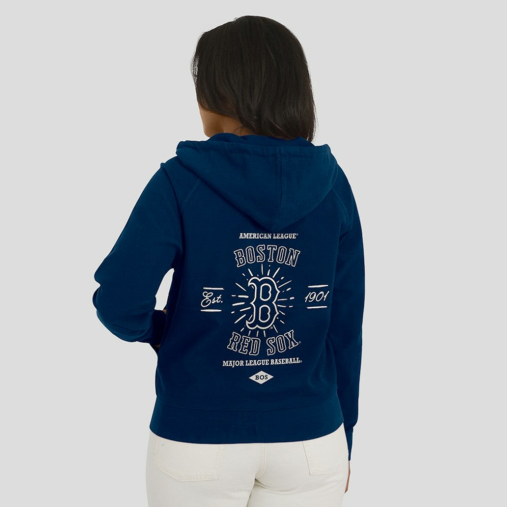 MLB Boston Red Sox WEAR by Erin Andrews Women's Vintage Full-Zip Raglan Hoodie