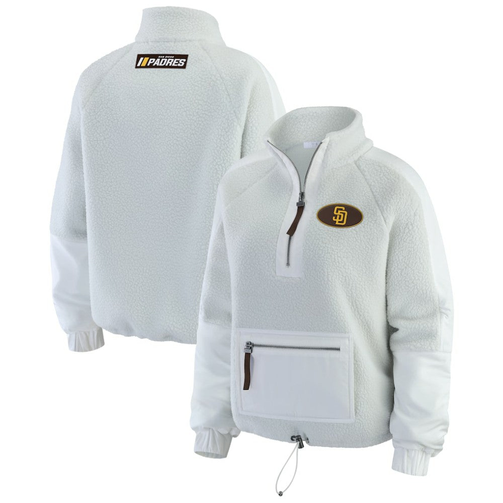 MLB San Diego Padres WEAR by Erin Andrews Women's Polar Fleece Quarter-Zip Jacket