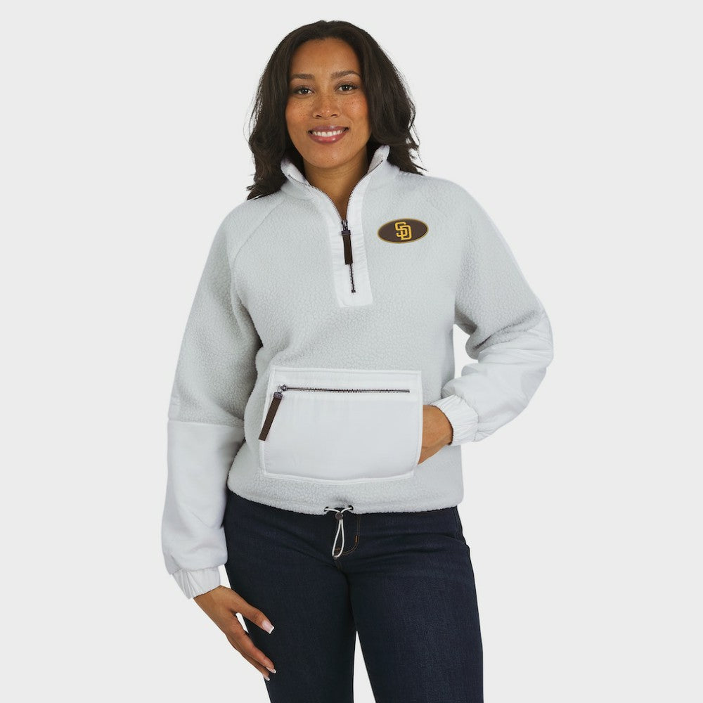 MLB San Diego Padres WEAR by Erin Andrews Women's Polar Fleece Quarter-Zip Jacket