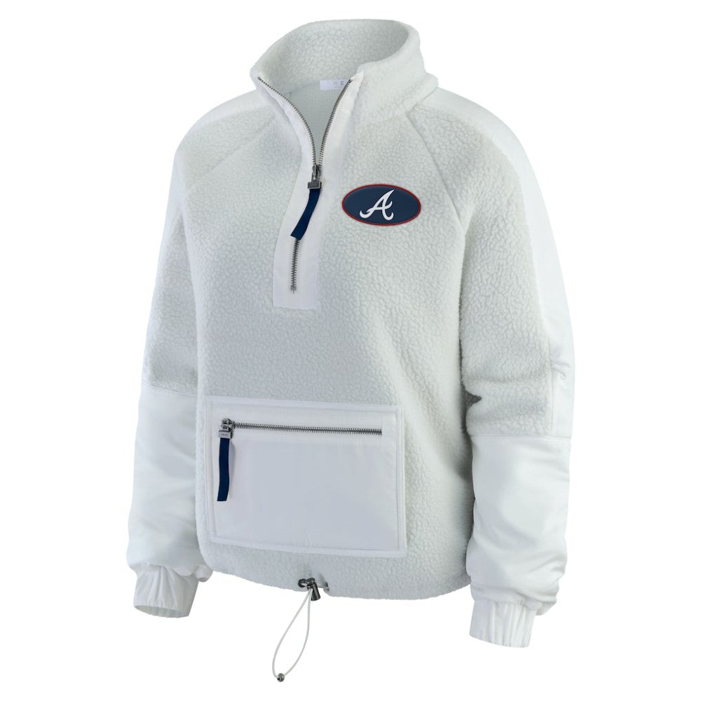 MLB Atlanta Braves WEAR by Erin Andrews Women's Polar Fleece Quarter-Zip Jacket
