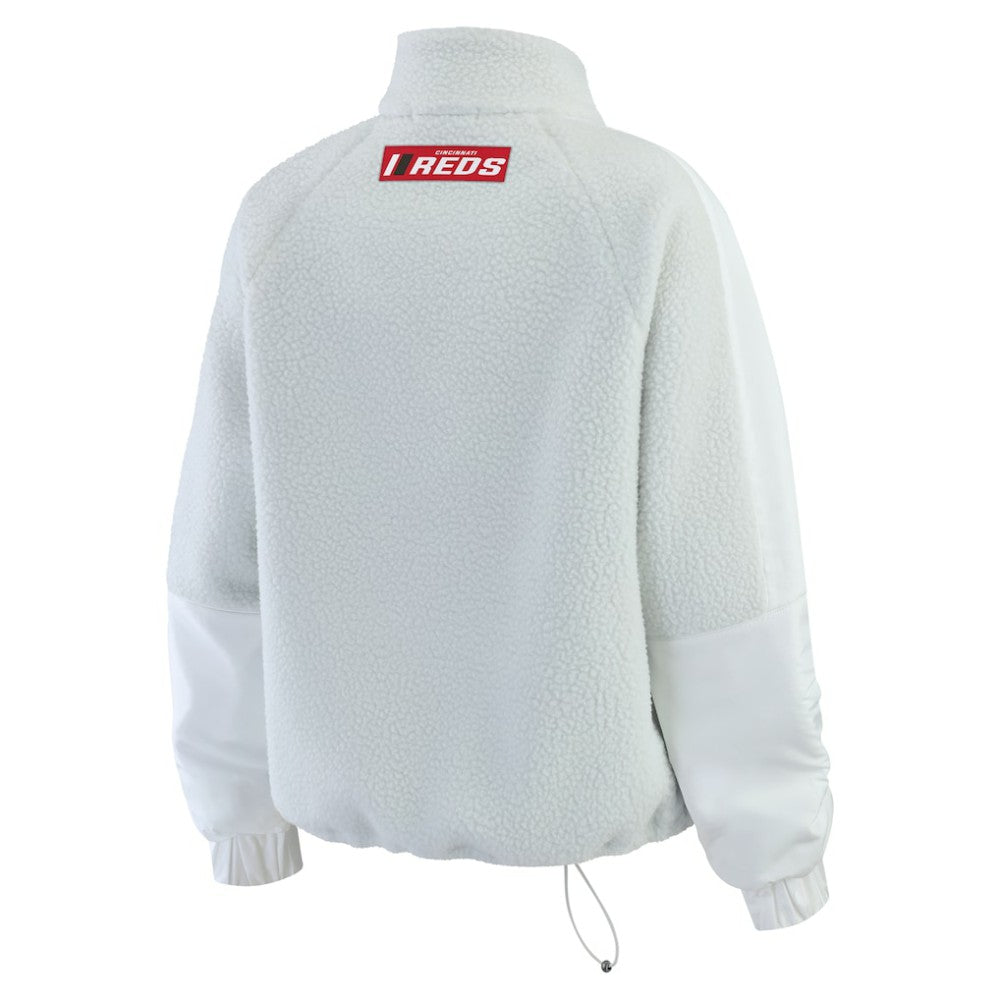 MLB Cincinnati Reds WEAR by Erin Andrews Women's Polar Fleece Quarter-Zip Jacket