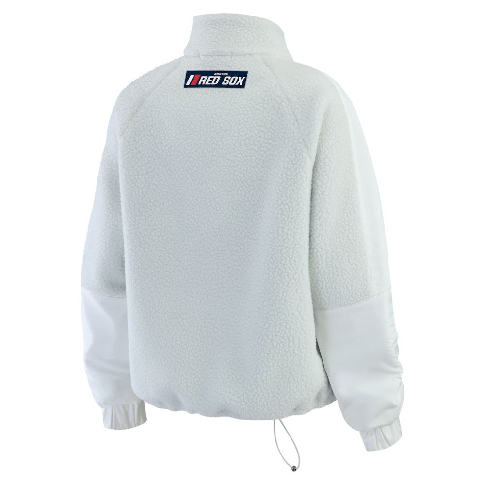 MLB Boston Red Sox WEAR by Erin Andrews Women's Polar Fleece Quarter-Zip Jacket