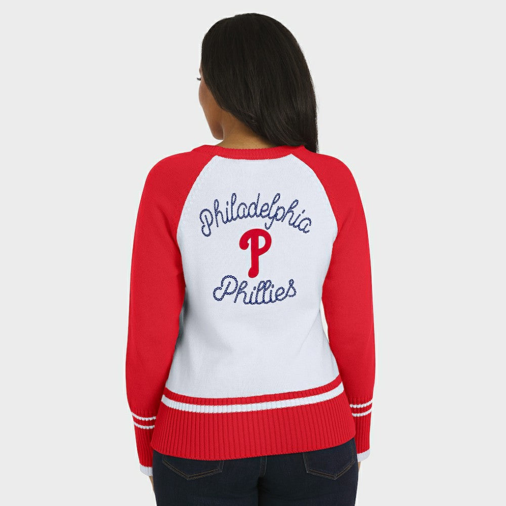 MLB Philadelphia Phillies WEAR by Erin Andrews Women's Colorblock Raglan Sweater
