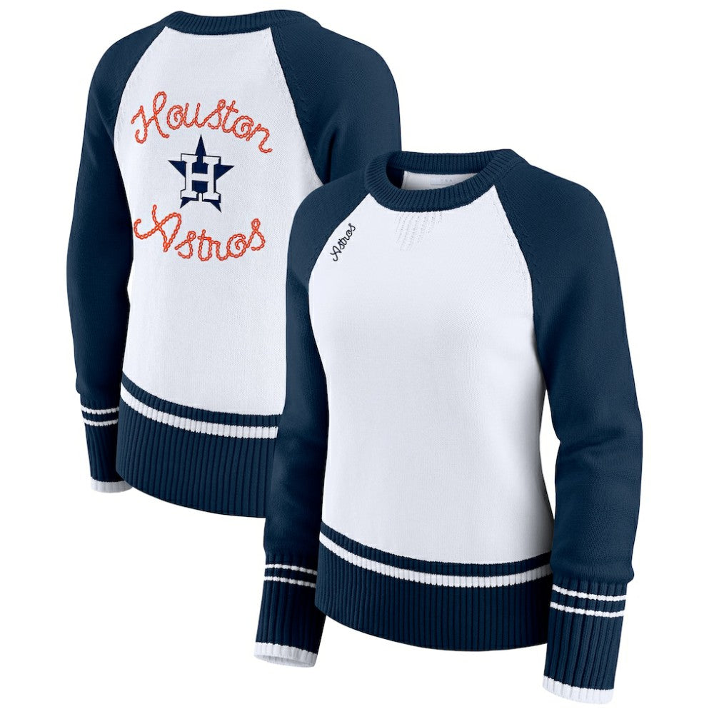 MLB Houston Astros WEAR by Erin Andrews Women's Colorblock Raglan Sweater