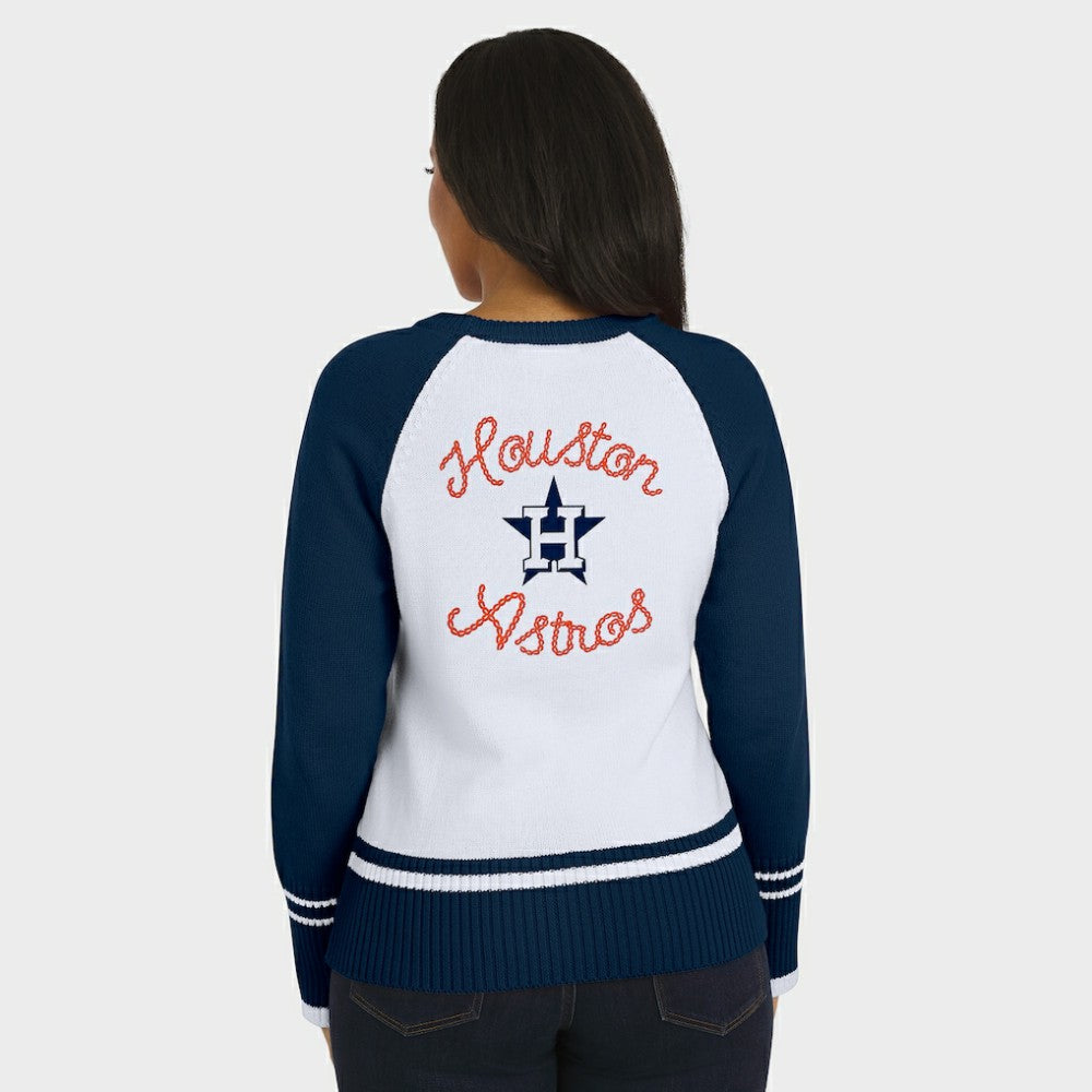 MLB Houston Astros WEAR by Erin Andrews Women's Colorblock Raglan Sweater