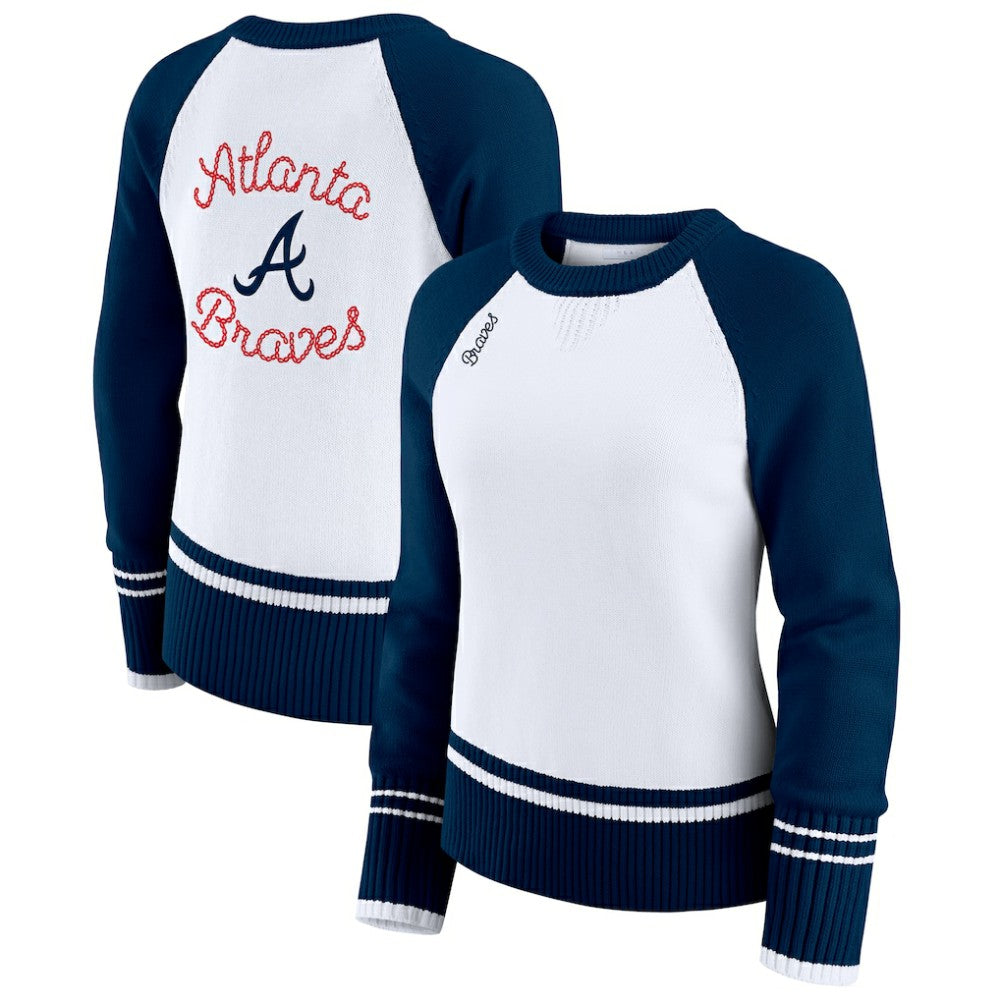 MLB Atlanta Braves WEAR by Erin Andrews Women's Colorblock Raglan Sweater