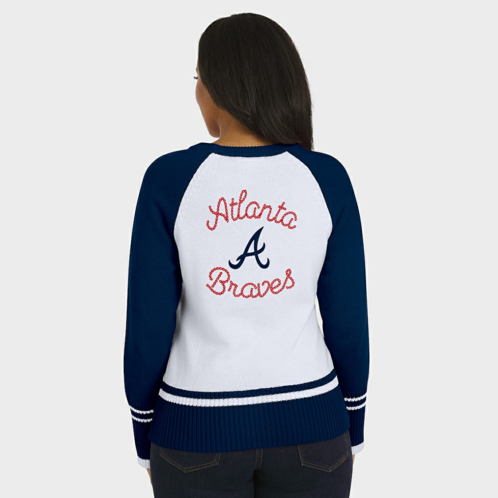 MLB Atlanta Braves WEAR by Erin Andrews Women's Colorblock Raglan Sweater