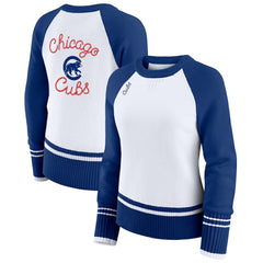 MLB Chicago Cubs WEAR by Erin Andrews Women's Colorblock Raglan Sweater