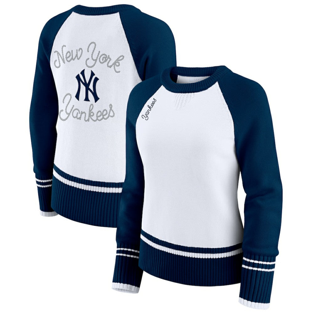 MLB New York Yankees WEAR by Erin Andrews Women's Colorblock Raglan Sweater