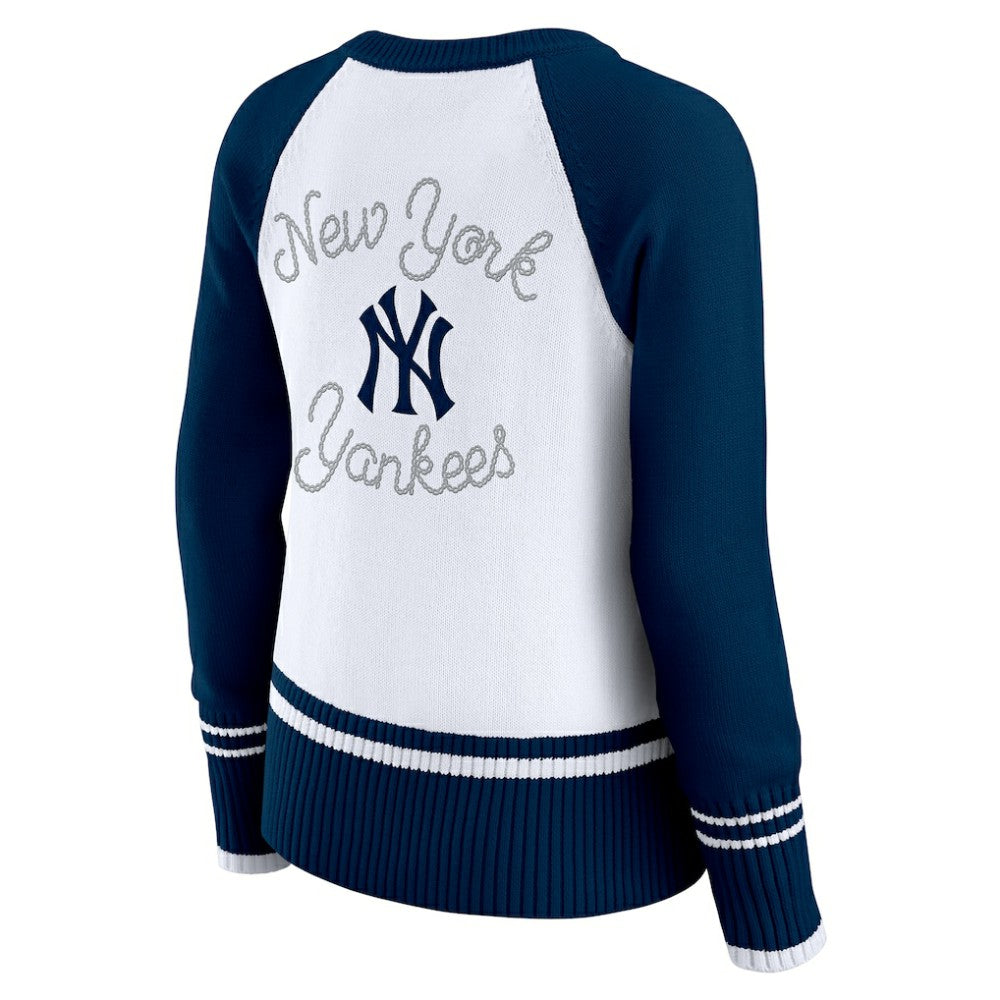 MLB New York Yankees WEAR by Erin Andrews Women's Colorblock Raglan Sweater