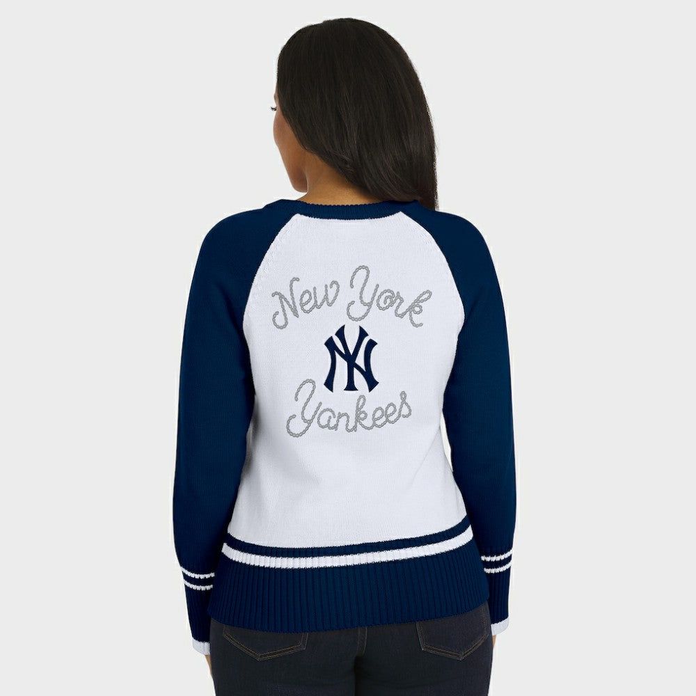 MLB New York Yankees WEAR by Erin Andrews Women's Colorblock Raglan Sweater